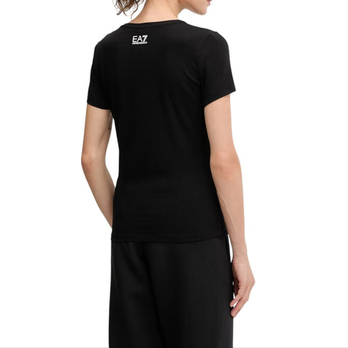 T-shirt Donna in cotone elasticizzato, a maniche corte, dal fit aderente